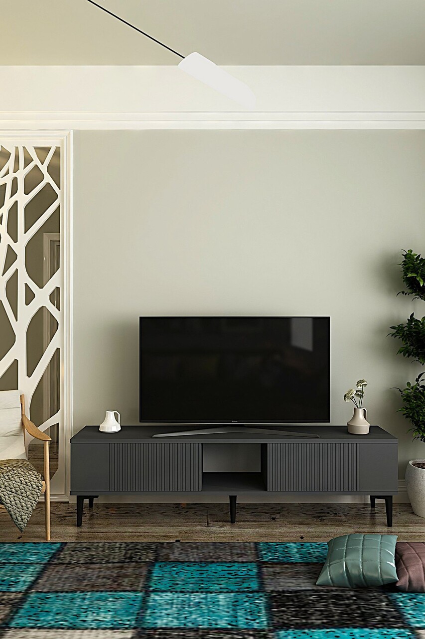 Comoda TV, Hanah Home, Corsa 150, 150x40.5x32 cm, Antracit - imagine 7